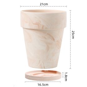 Gradient Macchiato Red And White Pottery Natural Pot Vegetarian Burning Breathable And Absorbent Large Type Green Plants Meaty (Option: C sytle 21cm-Without pallet)