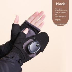 Smart Heating Gloves Thermal Motorcycle Riding Outdoor (Option: Black-Without Adapter)