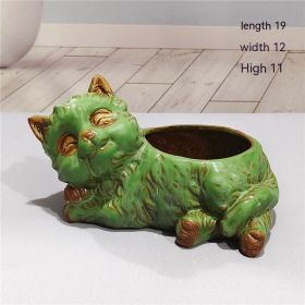 Creative Cute Cartoon Cat Ceramic Succulent Flower Pot Simple Animal Succulent Small Flower Pot (Option: A-As Shown In The Picture)