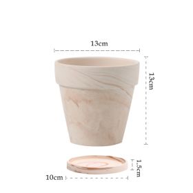 Gradient Macchiato Red And White Pottery Natural Pot Vegetarian Burning Breathable And Absorbent Large Type Green Plants Meaty (Option: A sytle 13cm-Without pallet)