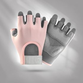 Women's Fashion Anti-slip Shock Absorption Wear-resistant Breathable Anti-callus Gloves (Option: XG66 Cherry Pink-S)