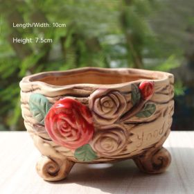 Creative Personality Green Plant Pot Handmade Desktop Breathable Combination Small Ceramic Flower Pot (Option: HC A03)