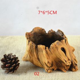 Creative Retro Wooden Pile Root Flowerpot (Option: 02style)