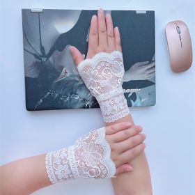 Women's Versatile Lace Cut-out Cuffs (Option: White No.2 cuffs-One size)