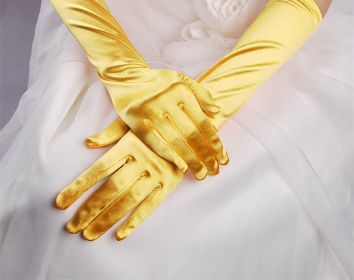 Bridal Gloves Wedding Dress Show Banquet (Color: Yellow)