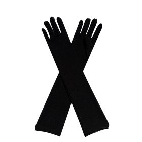 Milk Silk Stretch Holiday Party Dress-up Gloves (Option: Black-Average Size)