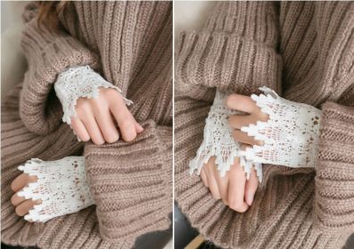 Lace Decorative Clothes Sleeves Sweater Sleeves Fake Cuffs (Option: F)