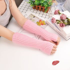 Sleeves Korean Knitted Women's Thermal Insulation (Option: Pink-One size)