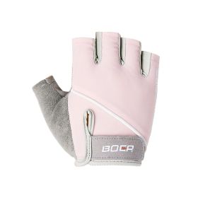 Lightweight Equipment Training Half Finger Dumbbell Non-slip Wear-resistant Fitness Gloves (Option: Cherry Pink S)