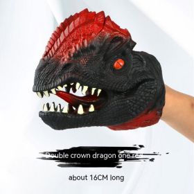 Simulation Dinosaur Tyrannosaurus Rex Gloves Soft Rubber Animal Model (Option: Double Crown Dragon)