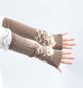 Women's Wool Gloves Acrylic Korean Clothing (Option: Khaki-One size)