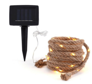 Solar Hemp Rope String Copper Wire LED Light (Option: Highlight 10meters 200lights)