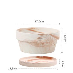 Gradient Macchiato Red And White Pottery Natural Pot Vegetarian Burning Breathable And Absorbent Large Type Green Plants Meaty (Option: B sytle 17cm-With pallet)