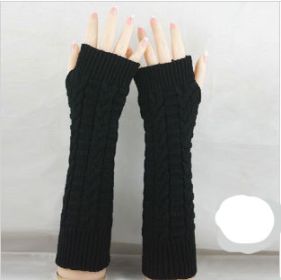 Extended Open-fingered Gloves For Women Korean Version (Color: Navy Blue)