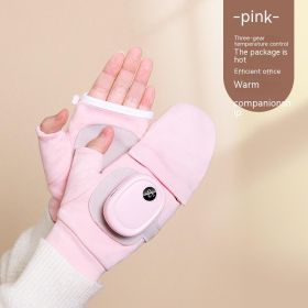 Smart Heating Gloves Thermal Motorcycle Riding Outdoor (Option: Pink-Without Adapter)