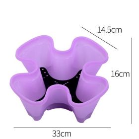 Balcony 6-layer Three-dimensional Basin Combination Plastic Flowerpot (Option: Purple-Large)