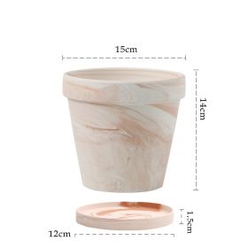 Gradient Macchiato Red And White Pottery Natural Pot Vegetarian Burning Breathable And Absorbent Large Type Green Plants Meaty (Option: A sytle 15cm-Without pallet)