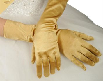 Bridal Gloves Wedding Dress Show Banquet (Color: Gold)