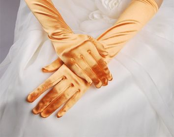 Bridal Gloves Wedding Dress Show Banquet (Color: Orange)