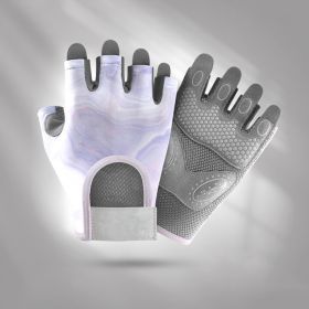 Women's Fashion Anti-slip Shock Absorption Wear-resistant Breathable Anti-callus Gloves (Option: XG66 Haze Red Smoke Purple-M)
