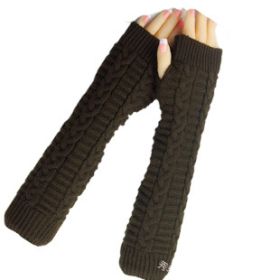 Extended Open-fingered Gloves For Women Korean Version (Color: Black)