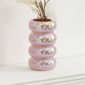 Light Luxury Style Ceramic Vase Decoration Living Room TV Cabinet (Option: Pink-4sections)