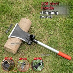 Multifunctional High Manganese Steel Agricultural Sickle Shovel Outdoor (Option: Head And 30cm Iron Handle)