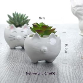 Creative Gardening Balcony Succulent Ceramic Flowerpot Decoration (Option: White Without Base Support-Without Plants)