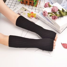 Sleeves Korean Knitted Women's Thermal Insulation (Option: Black-One size)