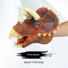 Simulation Dinosaur Tyrannosaurus Rex Gloves Soft Rubber Animal Model (Option: Brown Triceratops Hand Puppet)