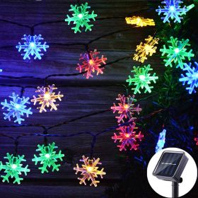 LED Solar Snowflake Light String Garden Christmas Tree Decoration (Option: Color snowflakes-6.5meters 30lights with two)