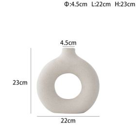 Donut Plain Burned Ceramic Vase Ins Wind (Option: White Large Size B-Donut Vase)