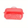 Rectangular Air Fryer Liners; Foldable Silicone Tray; Air Fryer Accessories; Reusable Grill Plate; Heat Resistant Microwave Silicone Plate; Home Kitch