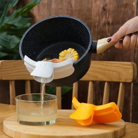 1pc; Anti-Spill Silicone Slip On Pour Soup Spout Funnel; Kitchen Dedicated Anti-Spill Pots Round Edge Deflector Pour Soup Funnel Duckbill Diversion Mo (Color: Yell Low)