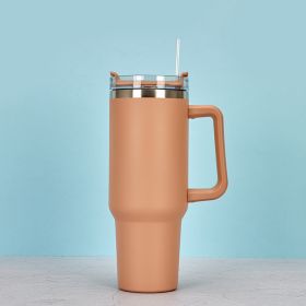 1200ml Stainless Steel Mug Coffee Cup Thermal Travel Car Auto Mugs Thermos 40 Oz Tumbler with Handle Straw Cup Drinkware New In (Color: R, Capacity: 1200ml)