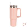 40 oz. With Logo Stainless Steel Thermos Handle Water Glass With Lid And Straw Beer Glass Car Travel Kettle Outdoor Water Bottle