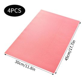 4 /8/12Pcs Refrigerator Liners; Washable Mats Covers Pads; Home Kitchen Gadgets Accessories Organization For Top Freezer Glass Shelf Wire Shelving Cup (Color: Pink)