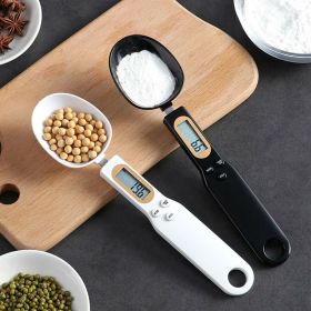 Electronic Kitchen Scale; 0.1g-500g LCD Display Digital Weight Measuring Spoon; Kitchen Tool (Button Battery Version Cannot Be Charged) Outdoor Home K (Color: White)