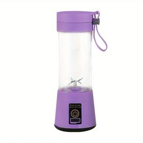 1pc Portable 6 Blades In 3D Juicer Cup, Updated Version Rechargeable Juice Blender Secure Switch Electric Fruit Mixer For Superb Mixing, USB Rechargea (Color: Purple)