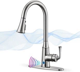 Touchless Kitchen Faucet Automatic Motion Sensor Christmas Gift, Kitchen Sink Faucets with 4 Modes Pull Down Sprayer, Commercial Modern Kitchen Water (Color: as Pic)