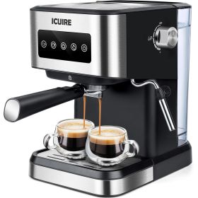 Espresso Machine with Milk Frother, 20 Bar Pump Pressure Coffee Machine, 1.5L/50oz Removable Water Tank, 1050W Semi-Automatic Espresso/Latte/Cappuccin (package: without milk pitcher)