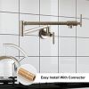 Pot Filler Faucet, Modern Brass Pot Filler Two-Attachment Wall Mount Folding Kitchen Pot Filler Swing Arm