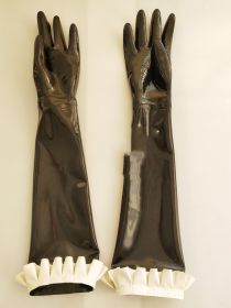 New Style Latex Lace Long Gloves (Option: Image color-XL)