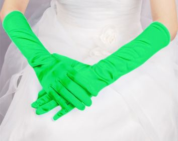 Bridal Gloves Wedding Dress Show Banquet (Color: Green)