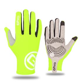 Men's And Women's Outdoor Cycling Gloves (Option: Yellow-Long Finger-S)