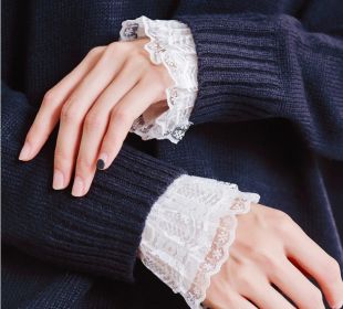 Lace Decorative Clothes Sleeves Sweater Sleeves Fake Cuffs (Option: A)