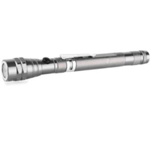 Aluminum Alloy Telescopic Rotating Hose Flashlight (Color: Silver)