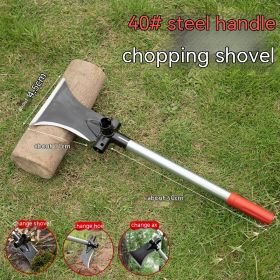 Multifunctional High Manganese Steel Agricultural Sickle Shovel Outdoor (Option: Head And 40cm Iron Handle)